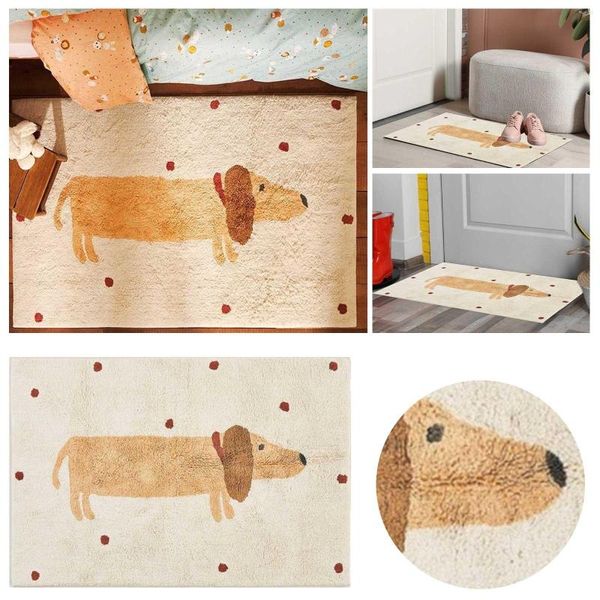 Halılar dachshunds halı sevimli oturma odası yatak odası yatak başı başucu köpek battaniyesi çocuk çocuklarının anti -sonbahar oyunu tarama yıkanabilir