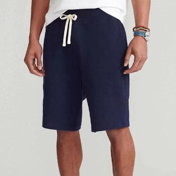 Herren-Shorts, reine Farbe, lockere Hosen, Kordelzug, 5 Minuten Herrenbewegung