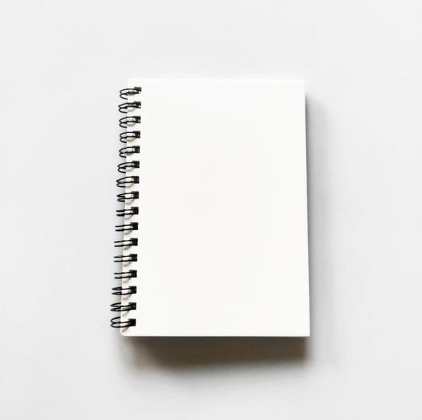 Atacado 50 peças blocos de notas sublimação diy branco em branco dupla face bobina a5 notebook material escolar sn4228