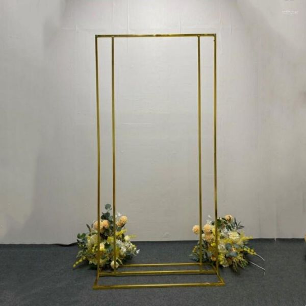 Decoração de festa 100x200cm banhado a ouro arco de casamento cenário aniversário brilhante quadro de fundo de metal para adereços de balão de flor