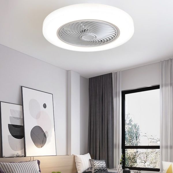 Modern 50cm Bluetooth Application Application Fan Intelligent teto com lâmpada de lâmpada remota ventilador de lâmpada integrada lâmpada de decoração de interiores