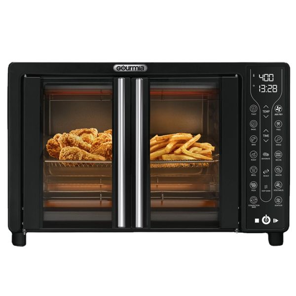 Gourmia Digital French Door Air Fryer Toaster, Schwarz