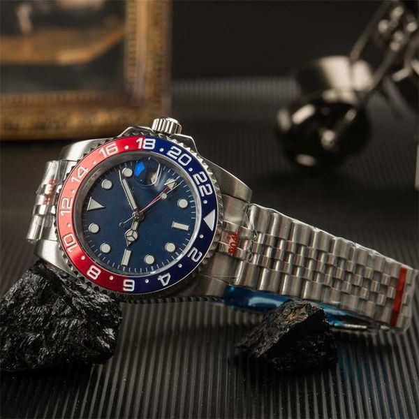 Movimento relógio Rolaxes luminoso Mens glide safira bloqueio luxo Cerâmica mergulho Bezel Sapphiremechanical submarino relógios de pulso relógios 904l aço Relógios Mo QNTA