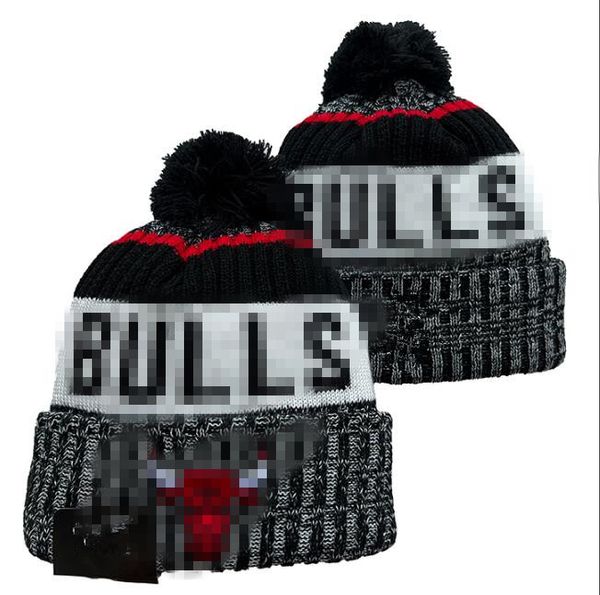 Bulls Beanies North American Basketball Team Side Patch Winter Wool Sport Knit Hat Skull Caps a12