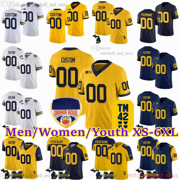 2023 Camisa de futebol personalizada S-6XL NCAA Michigan Wolverines 9 J.J. McCarthy 2 Blake Corum 1 Roman Wilson 23 Michael Barrett 4 Jayden Denegal 16 Davis Warren 8 Tyler Morris