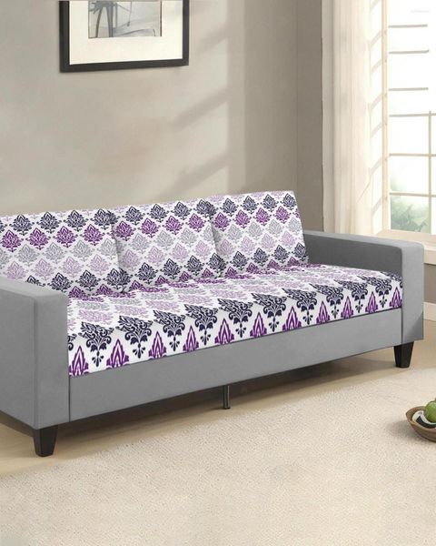 Housses de chaise de luxe, motif dégradé violet, housse de coussin de siège de canapé, protection extensible, lavable, élastique amovible