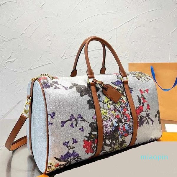 2023-Print Duffle Bag Klassische Reisetasche Große Kapazität Gepäck Tasche Frauen Leder Designer Damen Mode Blume Designer Handtasche