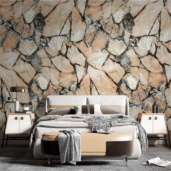 Обои современные 3D обои для гостиной камень естественно вставленный диван фон настенная бумага домашний декор спальня