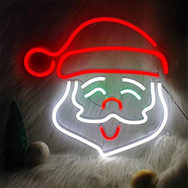 Stringhe USB Neon Babbo Natale Stringa di luci LED Lampada per insegne Festival Luci notturne per feste Decorazione dell'anno di Natale243M