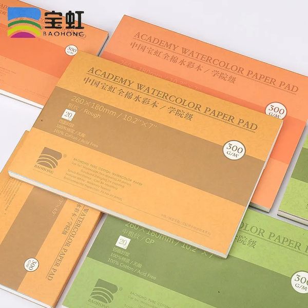 Quaderni Baohong Carta per acquerello professionale 100 cotone 20 fogli 300g Blocco per libri per acquerelli per artisti per pittura, materiali artistici 230927