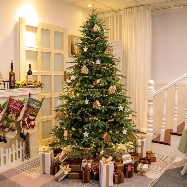 Decorações de Natal Árvore PE verde de alta qualidade 1,5M / 1,8M com luzes LED Presentes para festas Ano doméstico