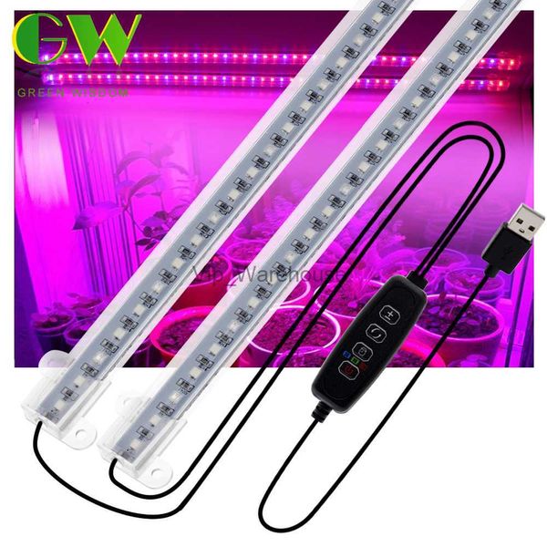 Grow Işıkları Dimmable LED Grow Light Full Spectrum USB Kapalı Bitki Büyüme Işıkları Strip Street Sebze Fideleri için Denetleyici LED Çubukları YQ230927