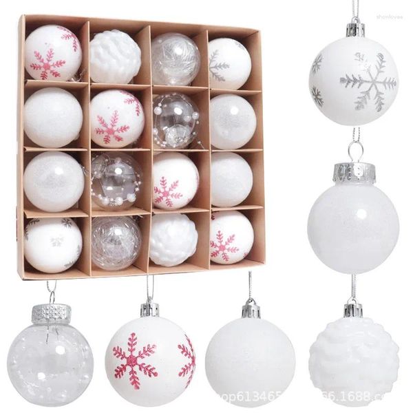 Decorazioni per feste Decorazioni natalizie 6 cm/12 pezzi Squisito set di sfere dipinte a forma speciale con ciondolo decorativo per albero