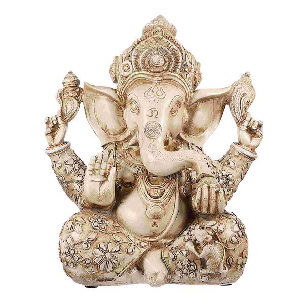 Oggetti decorativi Figurine Resina Lord Ganesha Decorazione Elefante Dio Statua Ricchezza Scultura Regali 230926