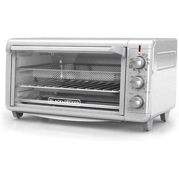 BLACKDECKER TO3265XSSD Extra Wide Crisp N Bake Air Fry Torradeira, Prata, Forno de Pizza, Forno Elétrico