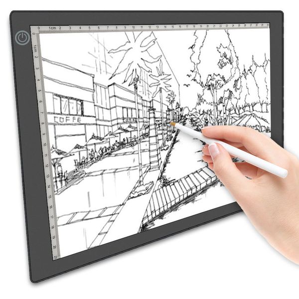 Brinquedos de aprendizagem A4 Ultra-fino Portátil LED Caixa de Luz Tracer Cabo de Alimentação USB Dimmable Brilho LED Artcraft Tracing Light Pad 230926