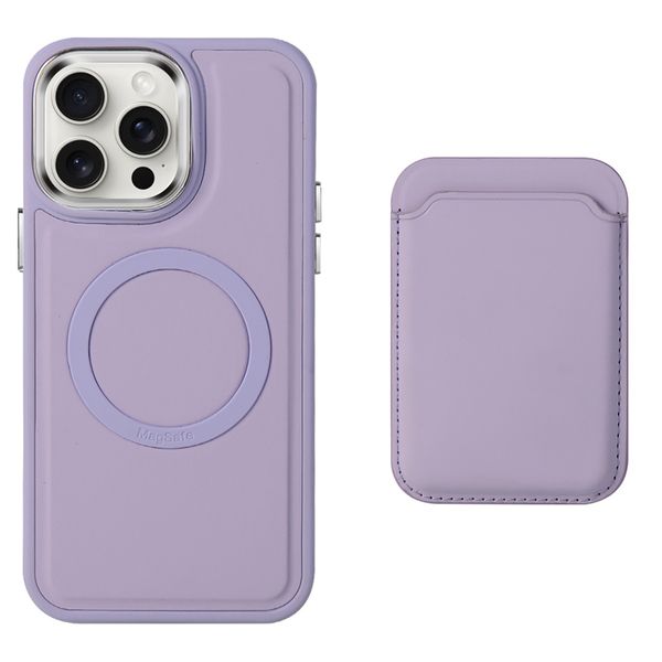 Luxuriöse 2-in-1-Vogue-Handyhülle aus magnetischem Silikon für iPhone 15 14 13 12 11 Pro Max, robuste, vollständig schützende weiche Stoßstange, einfarbige Rückseite mit abnehmbarer Kartentasche