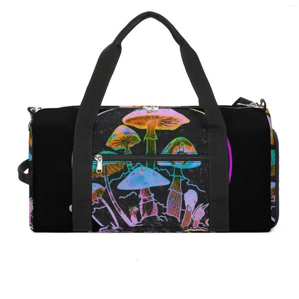 Borse da esterno Borsa da palestra Garden Of Shrooms Sport con scarpe Fungo Uomo Donna Borsa dal design portatile Grafica per allenamento Fitness