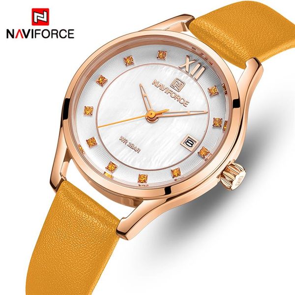 NAVIFORCE женские часы розовое золото лучший бренд класса люкс женские кварцевые водонепроницаемые наручные часы аналоговые часы для девочек Relogio Feminino3514