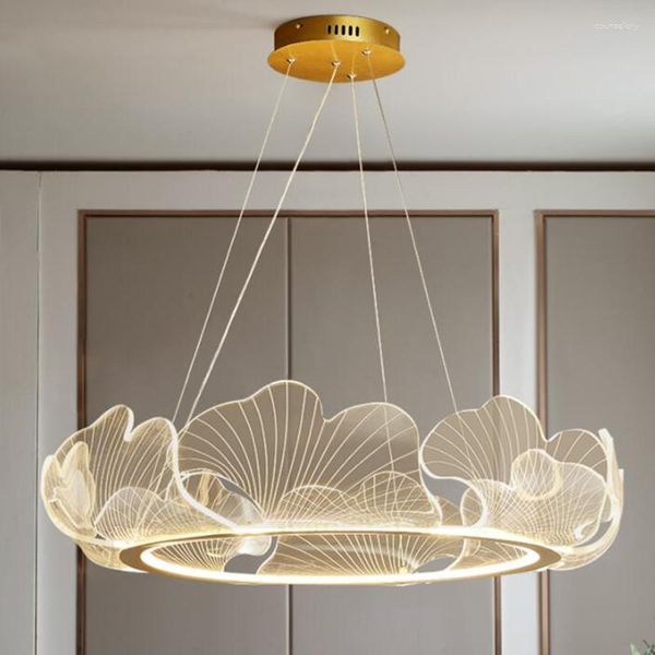 Pendelleuchten, moderne Luxus-Wohnzimmerlampe, schönes einfaches Schlafzimmer, Restaurant, Arbeitszimmer, Kronleuchter, Lotusblatt-Kunst, LED-Beleuchtungskörper