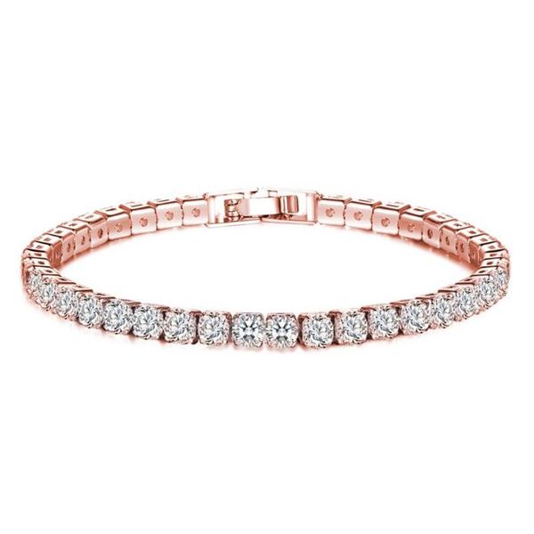 Una fila tre file piene di braccialetti con zirconi e diamanti Cristallo di Swarovski Braccialetti da donna alla moda Regali Braccialetti di Natale221v