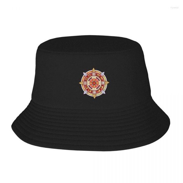 Berets decorativo estilo antigo bússola rosa adulto pescador chapéu bob balde chapéus homens mulheres bonés pescador menina menino