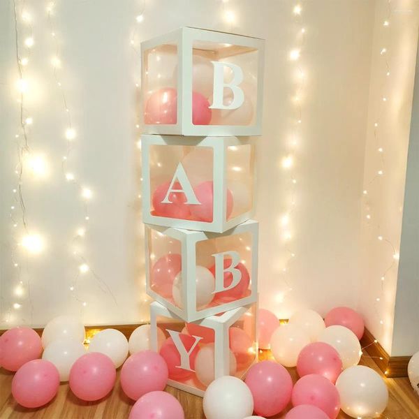 Parti Dekorasyonu Şeffaf Balon Kutusu Düğün Dekorları Bebek Duş Dekorasyonları 1. Bir Doğum Günü Dekoru Hediye Babyshower Malzemeleri