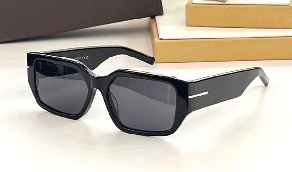 0989 Sonnenbrille, schwarzer Rahmen, rauchige Gläser, Herren-Designer-Sonnenbrille, UV400-Brille, Unisex