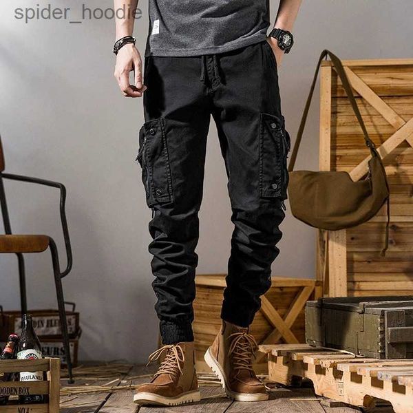 Herren Jeans Straight American Cargohose für Männer Funktionshose für Outdoor-Sport Urban Mountain Tactical Informelle Nine Points L230927