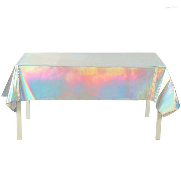 Toalha de mesa para decoração de festa de formatura, 2023, toalhas de plástico descartáveis brilhantes, cobertura retangular, folha de decoração