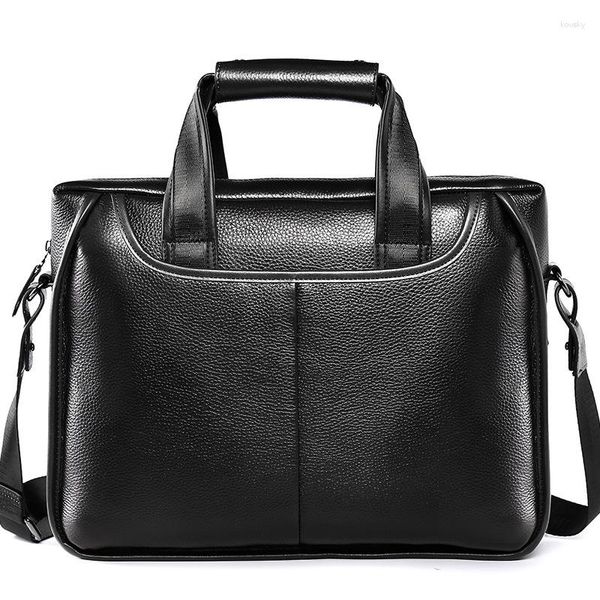 Aktentaschen Rindsleder Männer Frauen Aktentasche Tasche Business Echtleder Schulter Messenger Bags Unisex Schultasche Büro 14 Zoll Laptop Handtasche