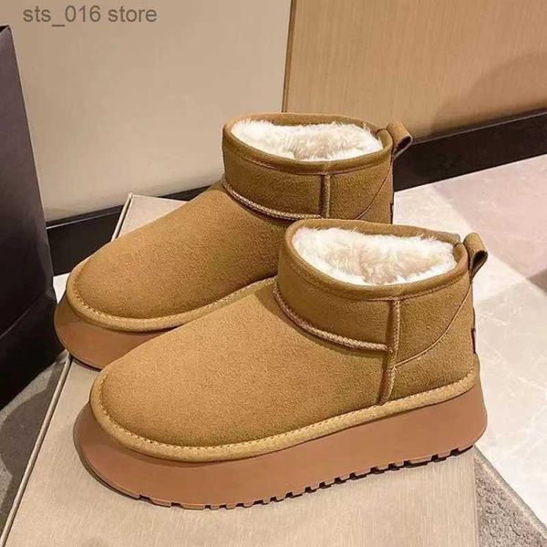 Stivali 2023 Stivali da neve caldi invernali da donna nuovi Stivali da neve con plateau imbottito e imbottito da donna in cotone antiscivolo impermeabili Botas Mujer T230927