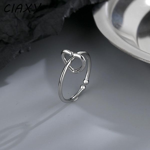 Hochzeit Ringe CIAXY Schiebe Hohl Liebe Ring Weibliche Kleine Blume Schnalle Offene Thai Silber Schmuck Kreative Geschenk