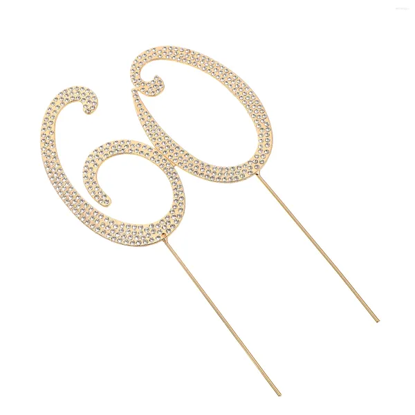 Cake Tools Party-Topper, 60 Strass-Picks, Zahlen, dekorative Topper, Dekorationen, Cupcake-Einsatz