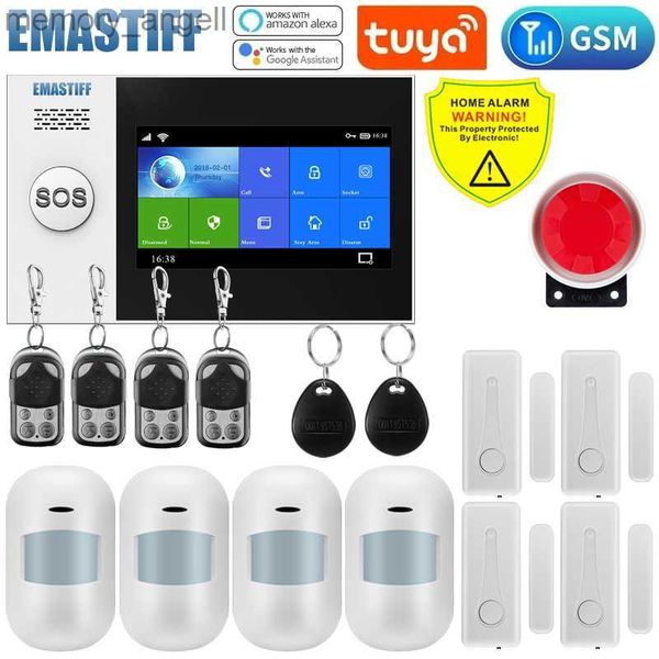 Sistemi di allarme Kit di sistemi di allarme di sicurezza domestica Tuya Smart per garage Residenziale e negozio Wireless Touch WIFI + GMS Supporto Samrt life APP YQ230927