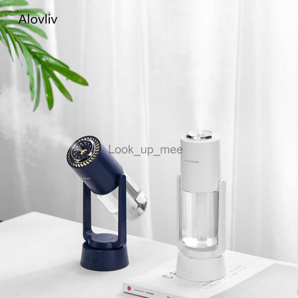 Umidificadores 230ml Dazzle Shadow USB Umidificador de ar para casa difusor de aroma ultrassônico com lâmpadas noturnas LED Mini Office Desktop Mist Maker YQ230927