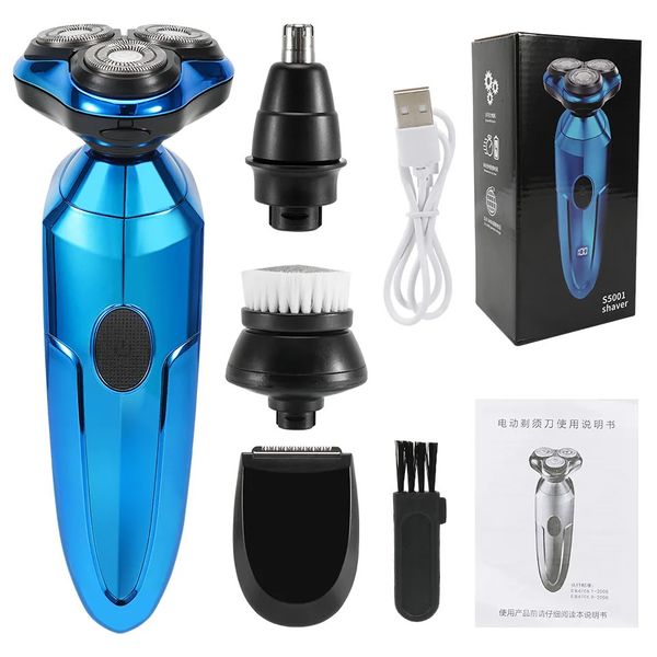 Rasoi elettrici Rasoio 4 in 1 Rasoio professionale Impermeabile Regolabarba Rotante 3D Rasatura galleggiante Ricaricabile per uomo 230927