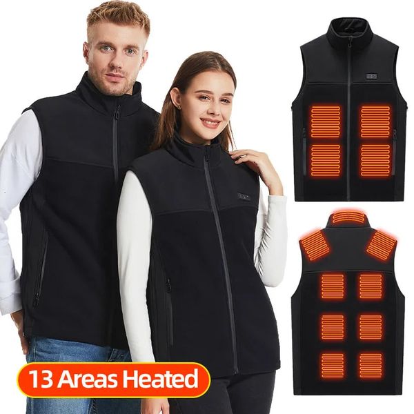 Gilet da uomo Gilet riscaldato in pile per uomo Donna Gilet riscaldante elettrico ricaricabile tramite USB Giacca riscaldata Abbigliamento da caccia all'aperto 230927