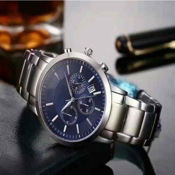 Verkauf Top Fabrik Neue AR2434 AR2448 AR2454 AR2453 AR2458 Chronograph Uhr Classico Herren Armbanduhr Edelstahl Männer283x