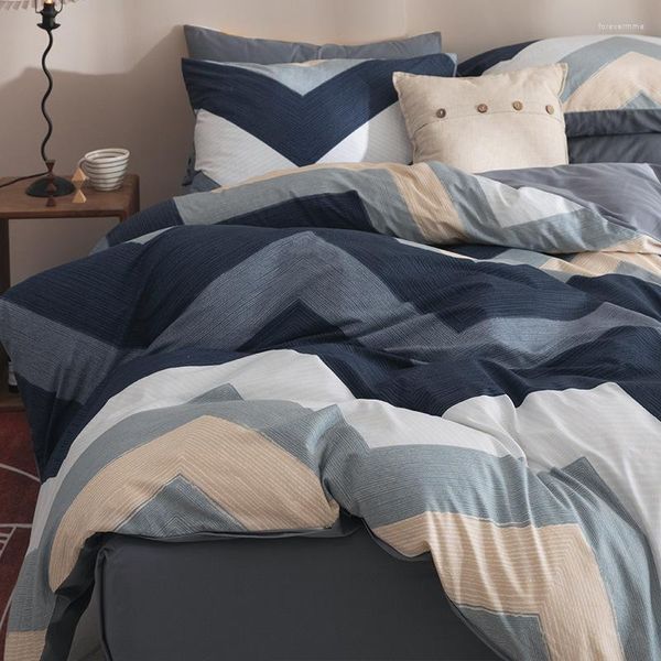 Conjuntos de cama Boho King Duvet Cover Modern Home Set Algodão Tecido Jacquard Listras 3 Peça Inclui Travesseiro Correspondente