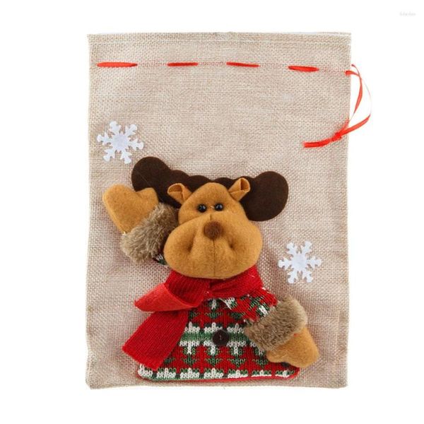 Decorações de natal saco de doces presente tricô boneca pacote de armazenamento caixa de embalagem bolsa decoração de festa