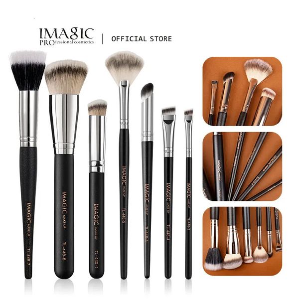 Makyaj Araçları Imagin 7pcs Fırça Set Göz Farı Eyeliner Vakfı Kapatıcı Toz Allık Fırçalar Yumuşak Saç Kozmetikleri 230927