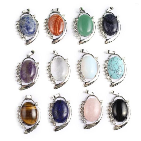 Colares Pingente 7 PCS Vintage Natural Quartz Opala Ametistas DIY Brincos Pedra Unakite Moda Presente Para Mulheres