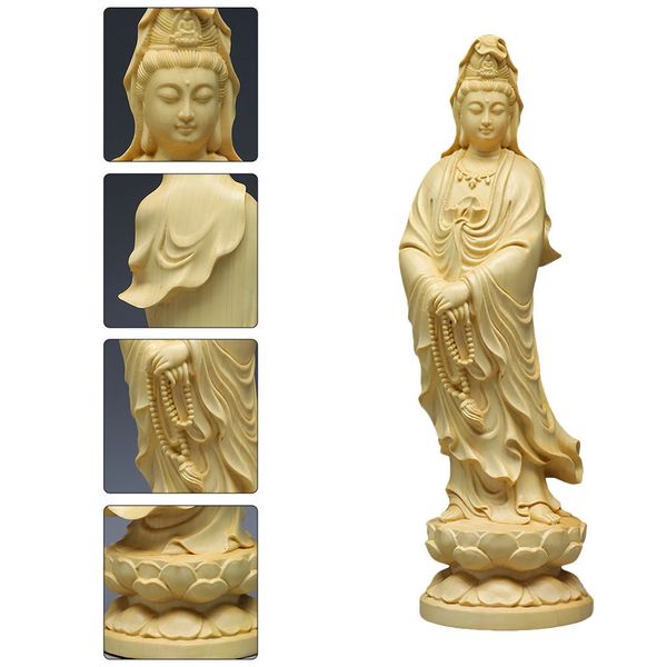 Objetos decorativos estatuetas estátua da árvore avalokiteshvara escultura guan yin estátua de meditação zen deusa da misericórdia e compaixão escultura árvore chinesa 230926