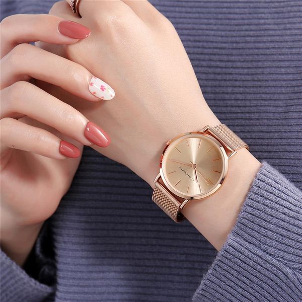 Reloj mujer hannah martin dw estilo relógios femininos marca superior de luxo rosa ouro senhoras relógio de pulso quartzo saat montre femme273w