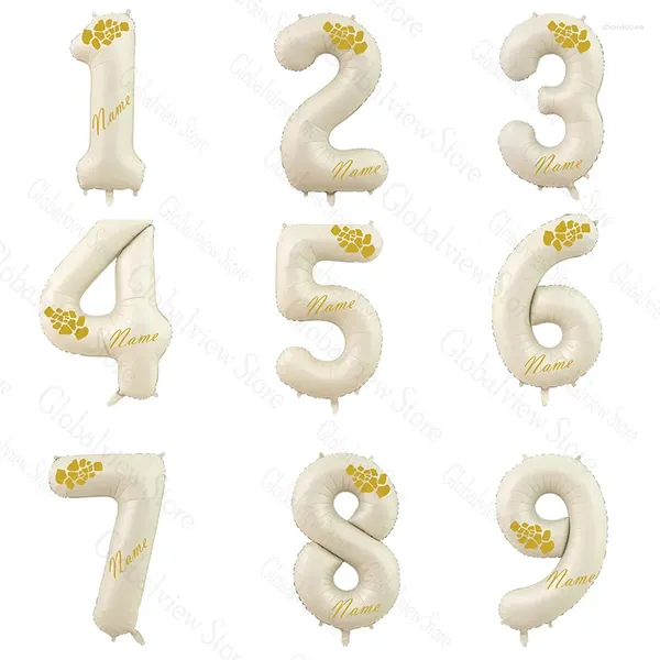 Articoli per feste Nome personalizzato Numero 1 Palloncino Stampa giraffa 1-9 Foil Ballon Decorazioni di compleanno a tema Safari Decorazione Wild One