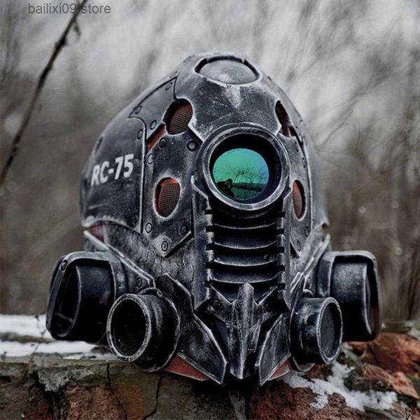 Parti Maskeleri Punk Masque Kask Cadılar Bayramı Cosplay Doğal Lateks Tam Kafa Maskesi Steampunk Robot Maska Headgear Cadılar Bayramı Kostüm Props T230927