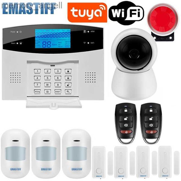 Sistemi di allarme IOS Android APP Wired Wireless Home Security Tuya WIFI PSTN GSM Sistema di allarme Citofono Controllo remoto Kit sensore sirena automatica YQ230927