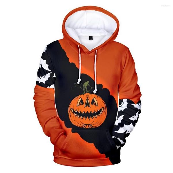 Hoodies masculinos 2023 streetwear moda masculina manga longa moletom harajuku halloween abóbora impressão pullovers