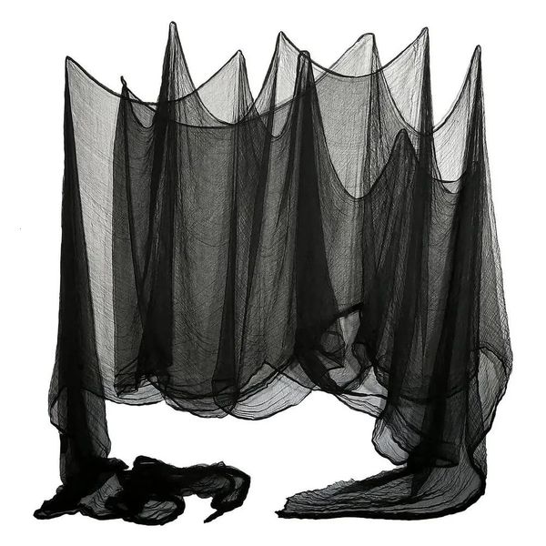 Altri articoli per feste per eventi Decorazioni di Halloween Panno di garza nero inquietante 76x400 cm Finestra Tavolo Porta Net Spooky Fancy Dress Party Decorazione della parete della casa stregata 230927